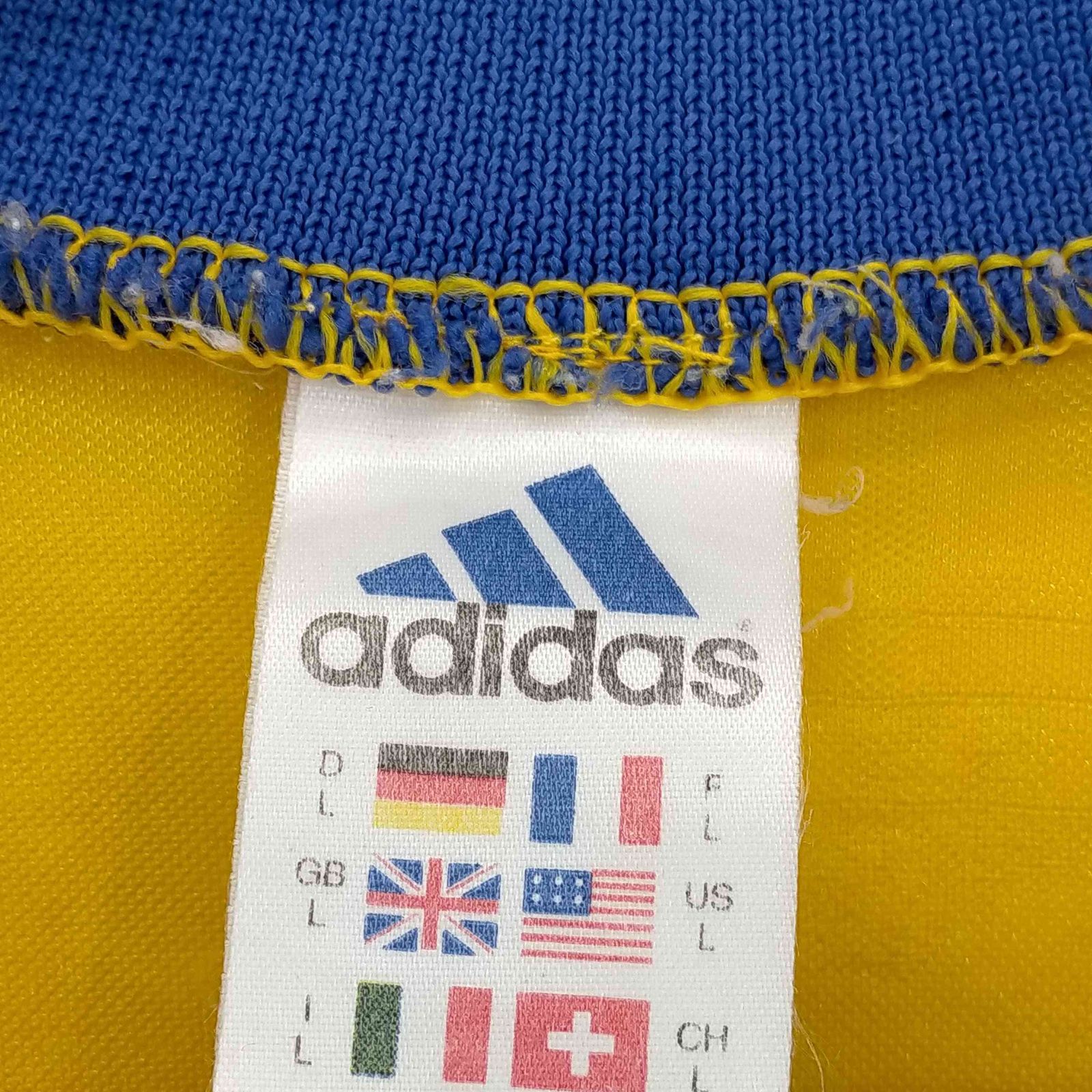 アディダス adidas 90-00s 万国旗タグ 英国製 スウェーデン サッカー 
