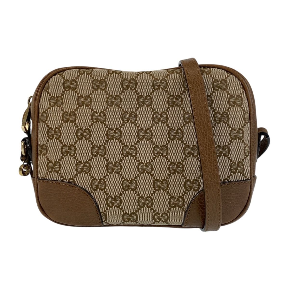 GUCCI グッチ⭐️レザーショルダーバッグ　ブラウン GUCCI グッチ ショルダーバッグ GGキャンバス/レザー ブラウン