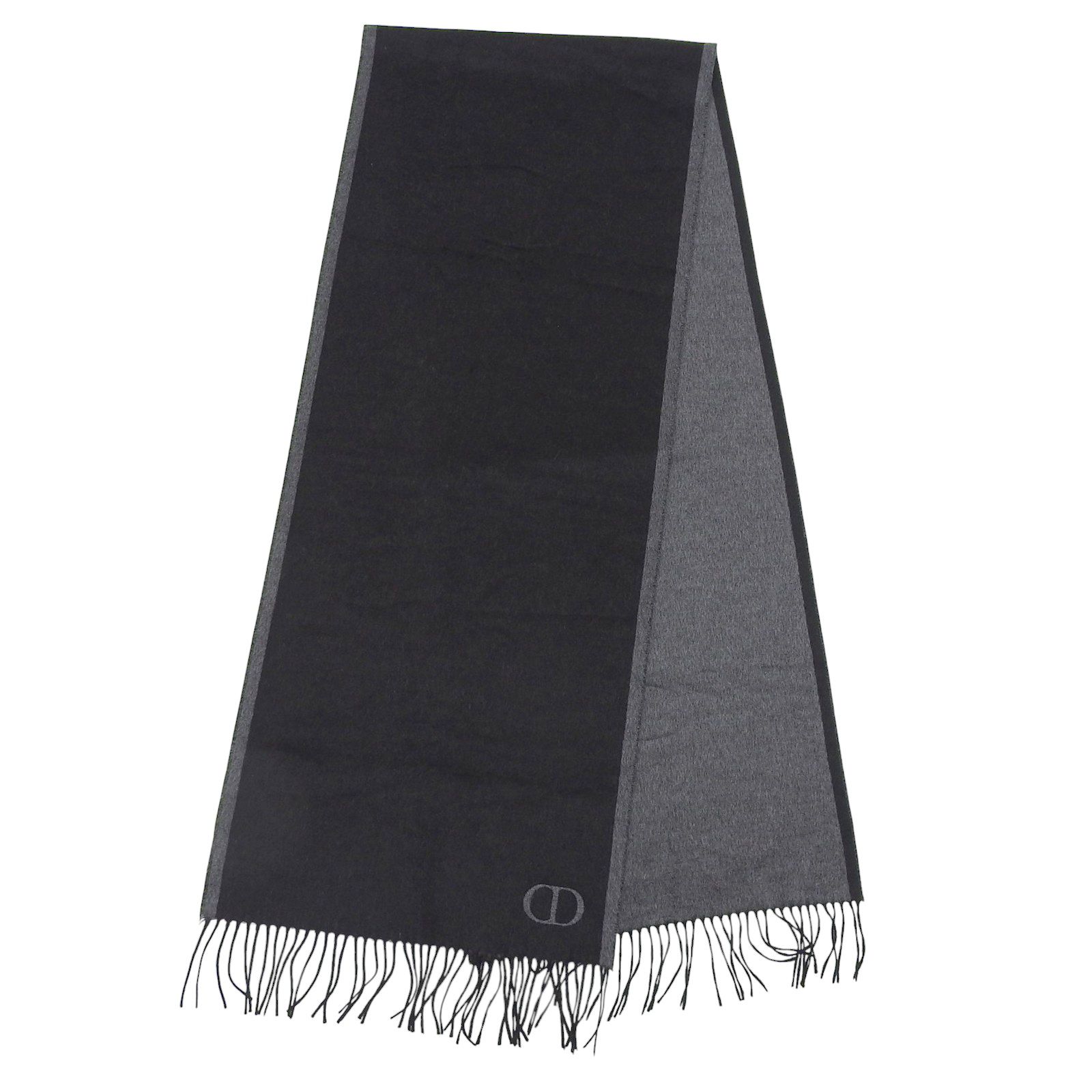 (美品)Christian Dior マフラー 極美品】dior ディオール マフラー ウール ブラック 【公式通販】