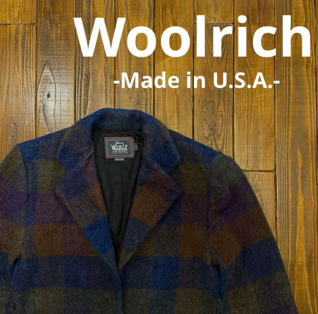 USA製【Woolrich ウールリッチ】チェック柄モヘア混テーラード 