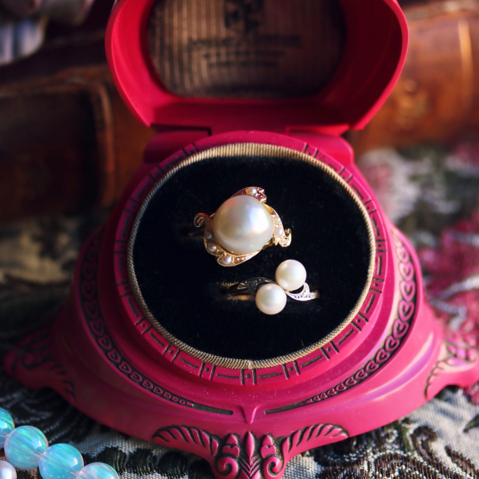 Jewelry Trinket Box ヴィンテージ　セルロイドジュエリーケース