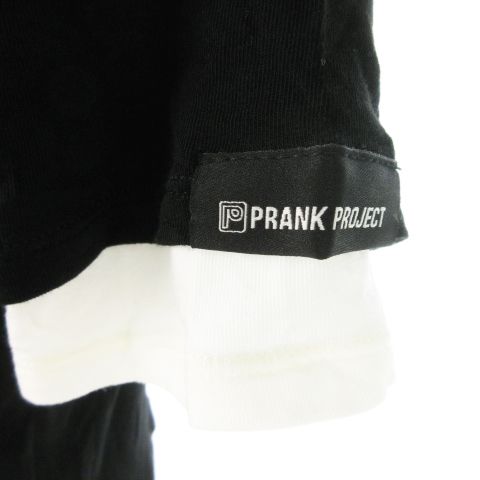 プランクプロジェクト PRANK PROJECT Double Layered Tee 2点セット 半袖Tシャツ クルーネック レイヤード ストレッチ ロゴ 薄手 F 黒 プランクプロジェクト PRANK PROJECT Double Layered Tee 2点