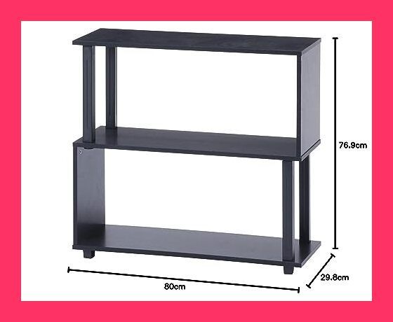【スタッフおすすめ！】不二貿易 オープンラック ディスプレイラック 2段 幅80cm 高さ76.9cm ブラウン ブラック 簡単組み立て フィット 99594