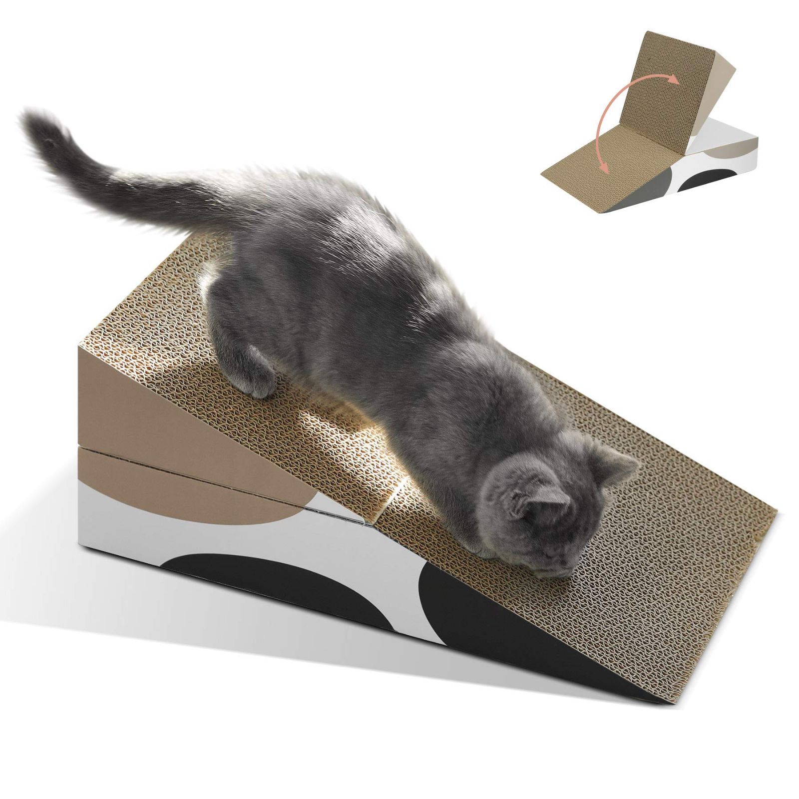 【新着商品】高密度 耐久性 爪とぎ 三角型 折りたたみ 段ボール 猫つめとぎ 爪研ぎダンボール 縦型 爪研ぎ 運動不足改善 猫 ComSaf