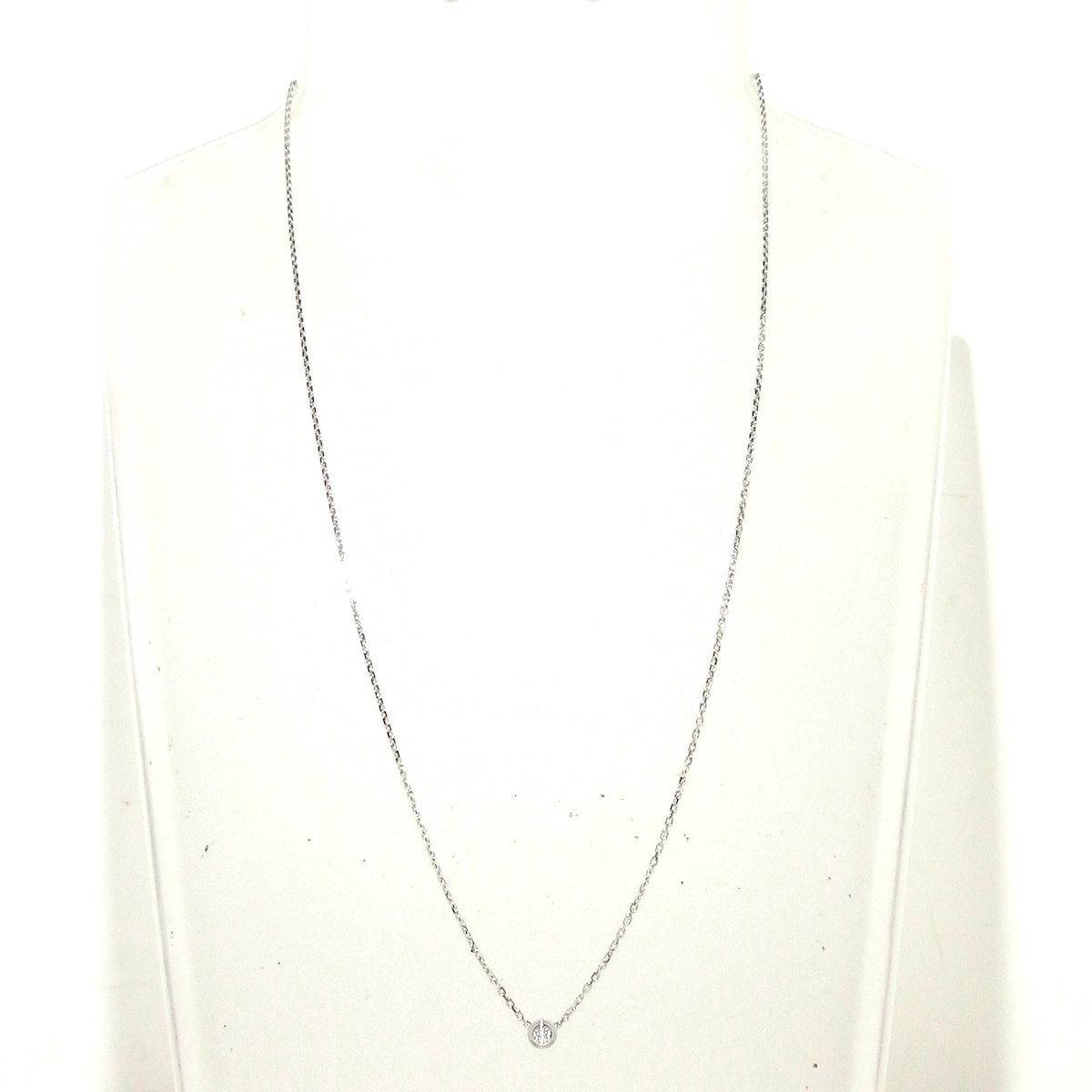 繊細さのある Cartier カルティエ ネックレス カルティエ ダムールXS K18WG×ダイヤモンド 1Pダイヤ ダイヤ約0.04カラット