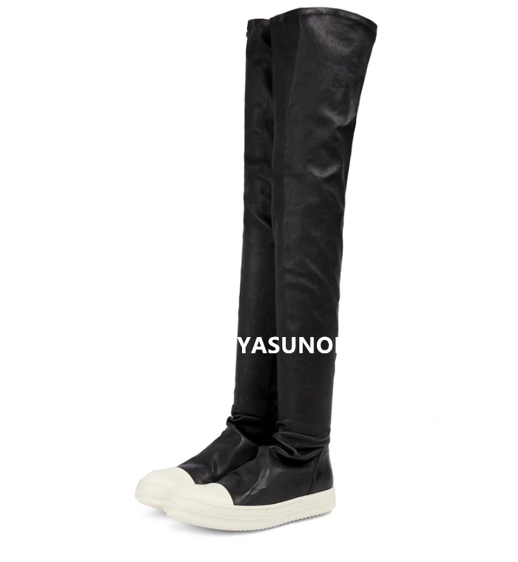 Rick Owens KNEE HIGH STOCKING SOCK SNEAKS / BLK MILK