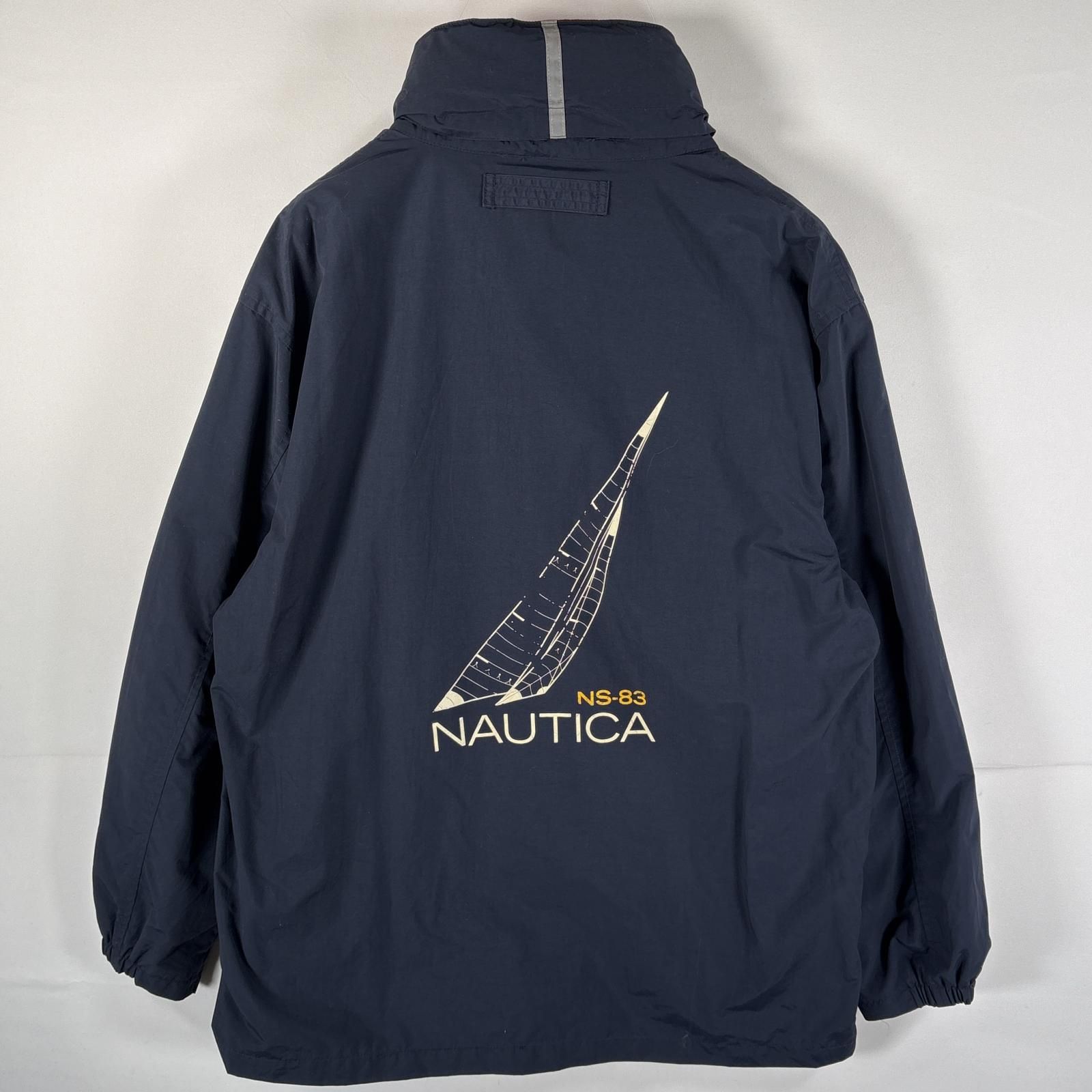 古着 ノーティカ NAUTICA ナイロンジャケット バックビッグプリント 