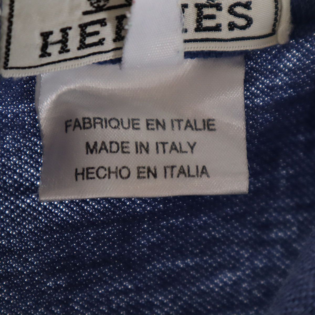 HERMES エルメス イタリア製 半袖 ポロシャツ S ブルー系 メンズ 古着