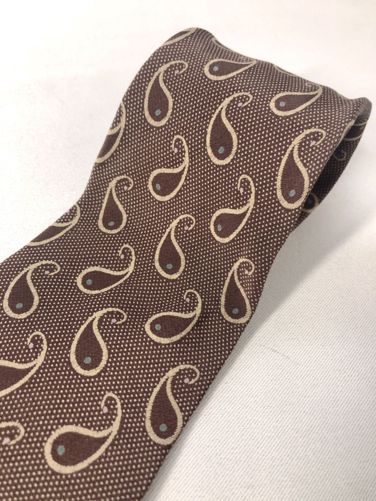 1592 【美品】 ジョルジオアルマーニ ネクタイ ペイズリー 美品 GIORGIO ARMANI CRAVATTE ジョルジオアルマーニ ネクタイ