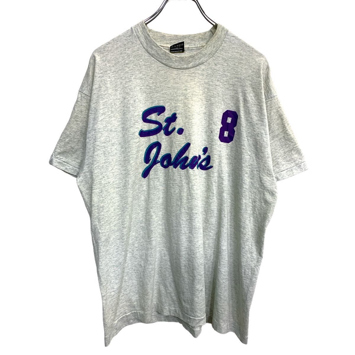 FRUIT OF THE LOOM 半袖 プリント Tシャツ XLサイズ フルーツオブザルーム シングルステッチ グレー USA製 古着卸 アメリカ仕入 t2408-3482