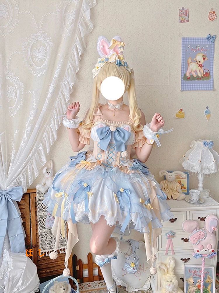 はわせ Floralジャンパースカート＆ミニリボンクリップセット はわせ