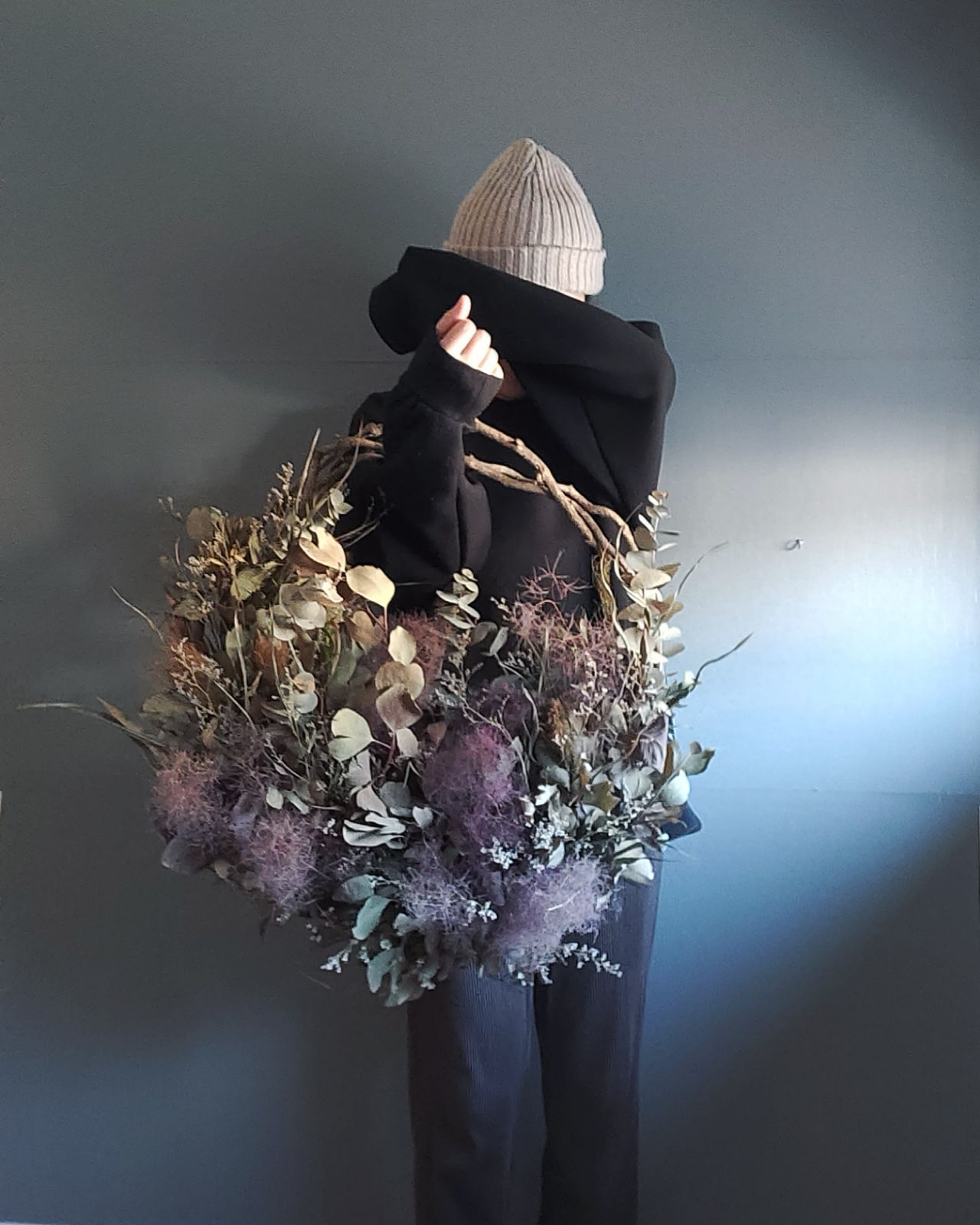 スモークツリーの特大蔓リース/直径60 - メルカリ 