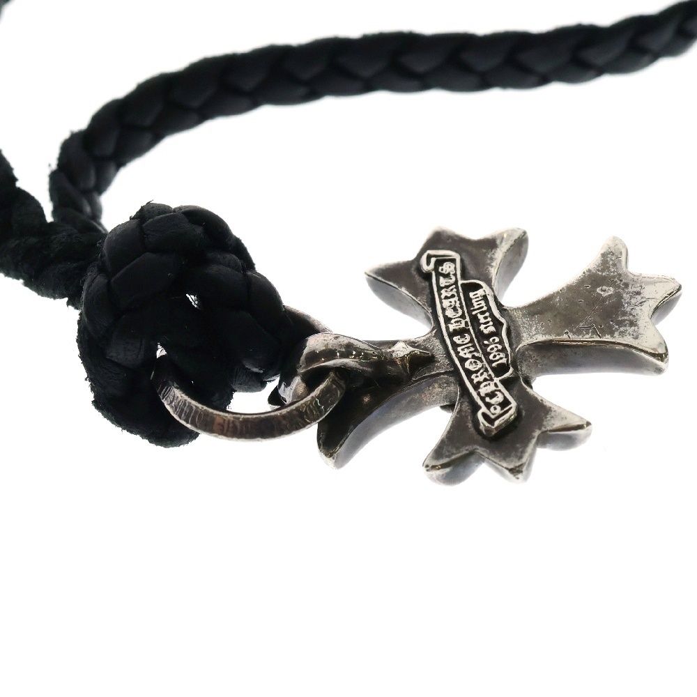 クロムハーツ ダブル CHプラスペンダント スクロールレザーブレイド