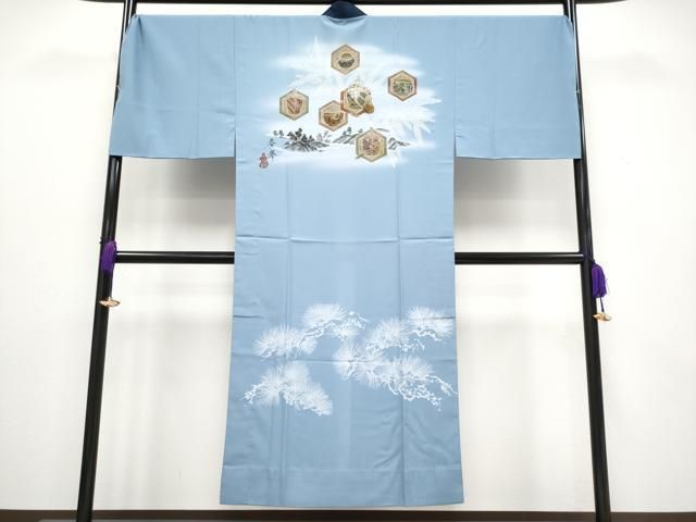 平和屋着物 上 男性 本場大島紬 アンサンブル 長襦袢セット キングサイズ 格子柄 s 5