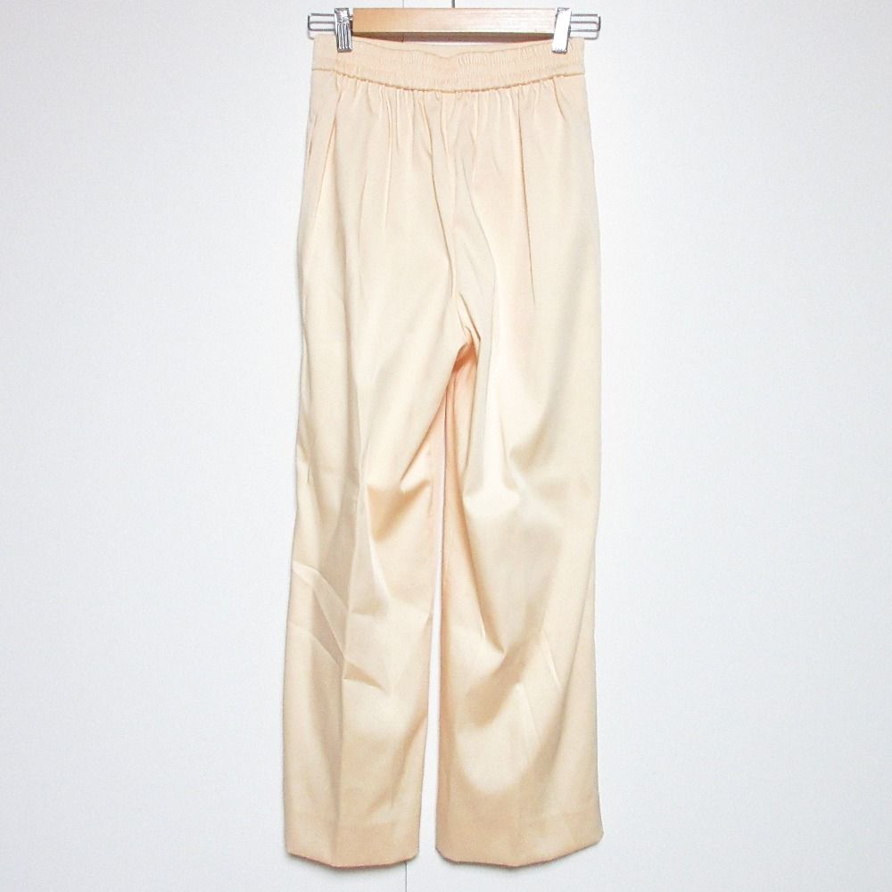 23SS yori ヨリ スプリングサテンワイドパンツ スラックス YR22-23021SP サイズ36 イエロー レディース 古着