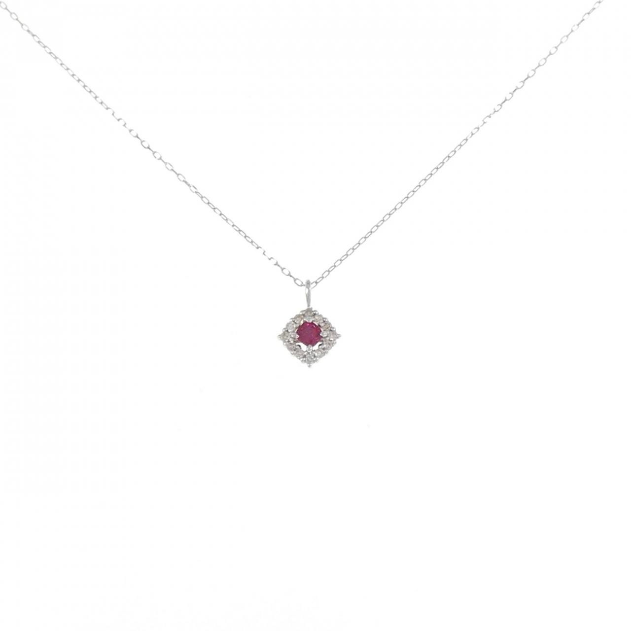 PT900 ルビー ネックレス 0.08CT