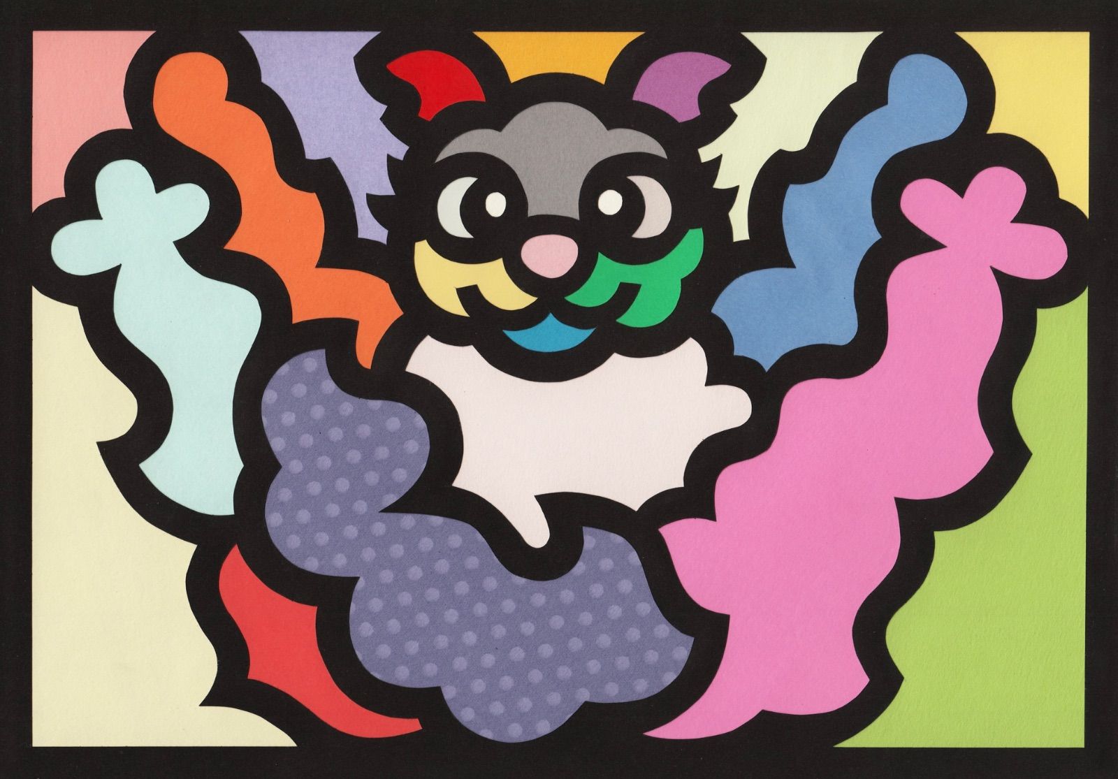 【格安通販】 A4サイズ 187-1 Cat Alphabet - V” 2025 Original art work on paper cutting with collage 完売品