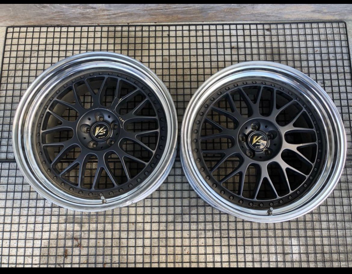 ワタナベホイールF8 17インチ9j+34PCD100 5穴 ホイールのみ2本