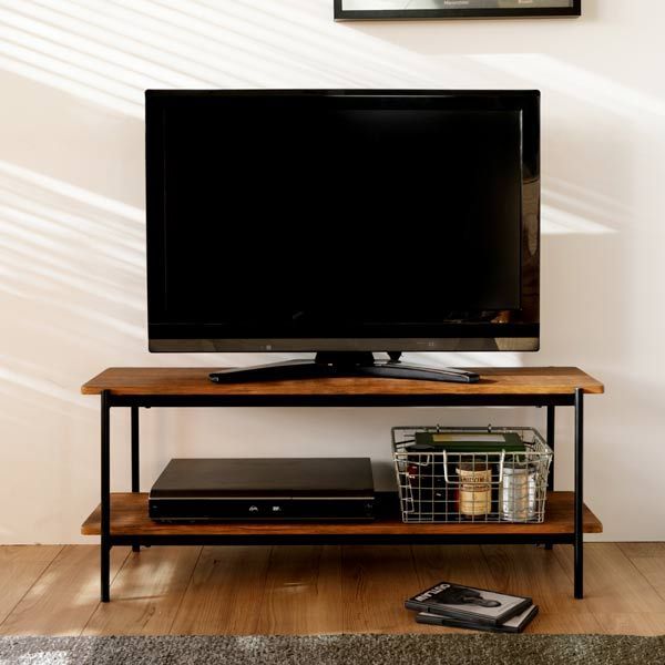 テレビ台 ローボード TVボードのみ 幅100cm 棚あり 収納棚 2段 ブラウン テレビボード テレビ台 TVローボード 男前インテリア ヴィンテージ風 かっこいい シンプル おしゃれ 北欧風 【P1】 【QSM-160】