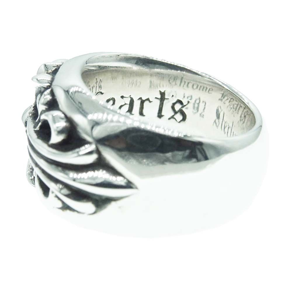 シルバー フローラルクロスデザインリング 17号 キーパーリング