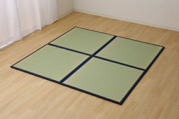 い草 置き畳 ユニット畳 半畳 ネイビー 約82×82cm 2枚組 軽量 抗菌 防臭 防滑 連結ジョイント付 〔リビング〕 代引不可 WWW_NOITHATQUANGTHANH_NET