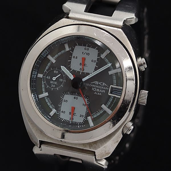 SEIKO AKA V657-6030 メンズ Seiko Alba AKA Chronograph Quartz V657-6030 case no.690137