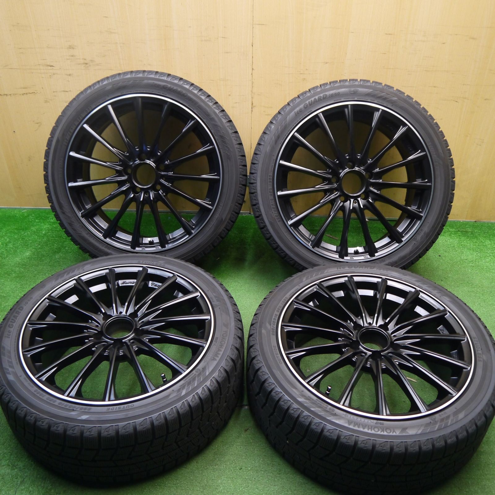 バリ溝 キレイ 9.5分 ベンツ 等 EUROTECH 225|45R18 スタッドレス ヨコハマ アイスガード iG60 ユーロテック 18インチ PCD112|5H 5041808Hス