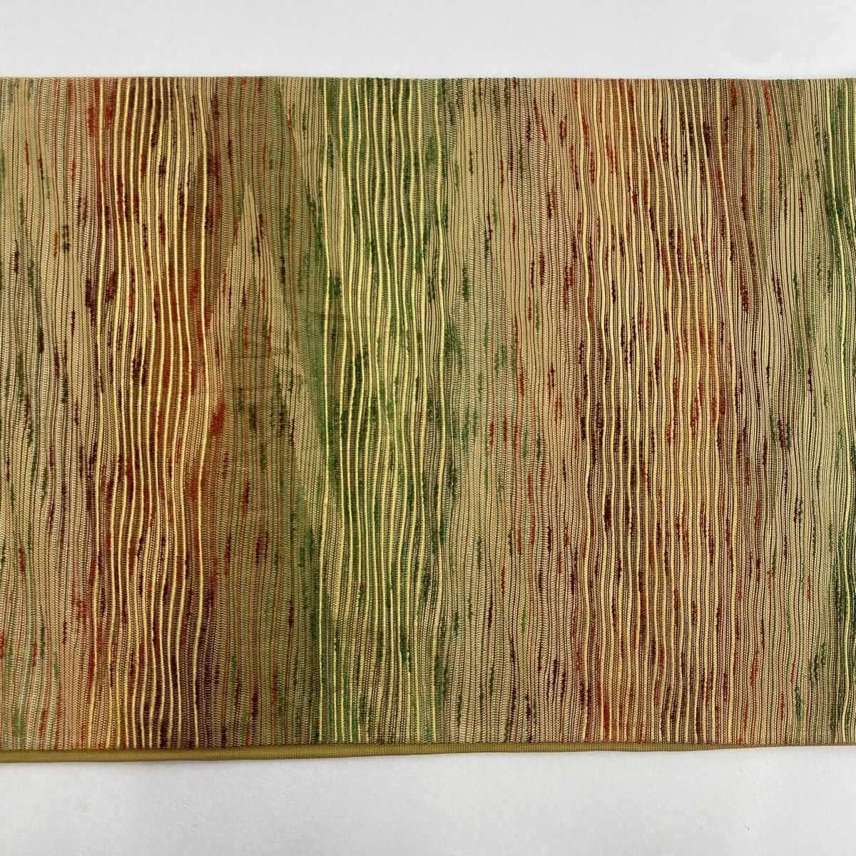 袋帯 美品 秀品 幾何学模様 金糸 ベージュ 全通 正絹 【中古