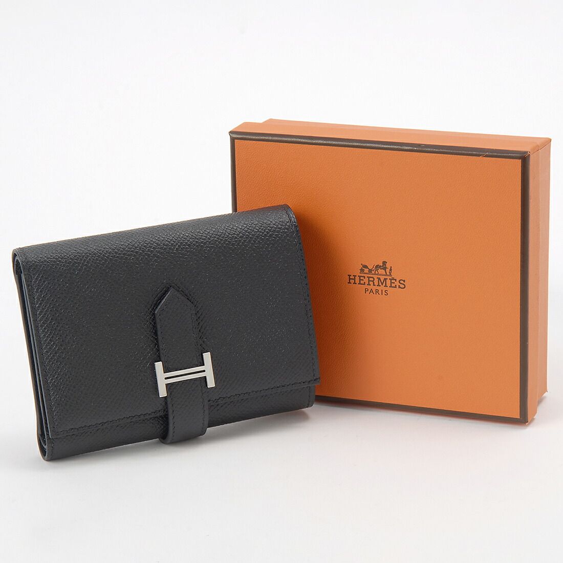 HERMES エルメス 二つ折り財布 レディース ブラック H082875CK 89