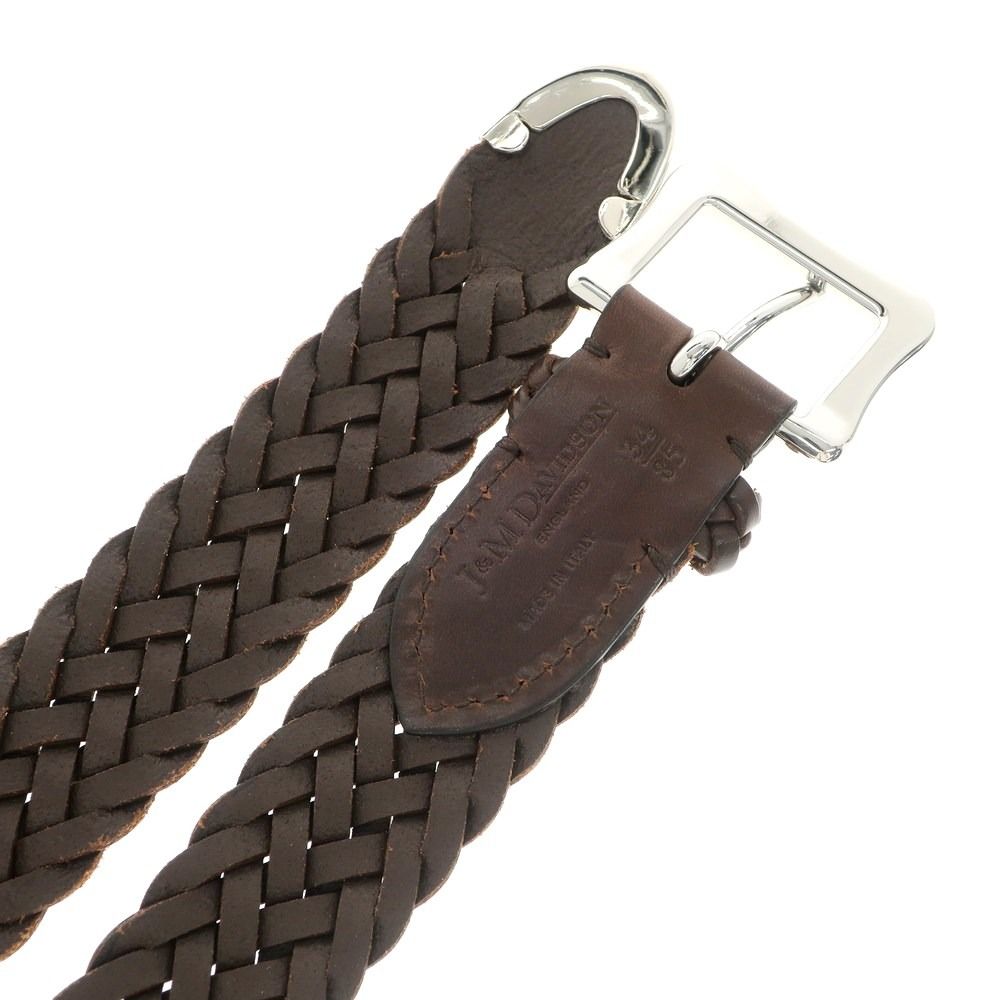 J&M DAVIDSON レザーメッシュベルト ブラウン 34/85 J&M Davidson ジェイアンドエムデヴィッドソン メッシュベルト