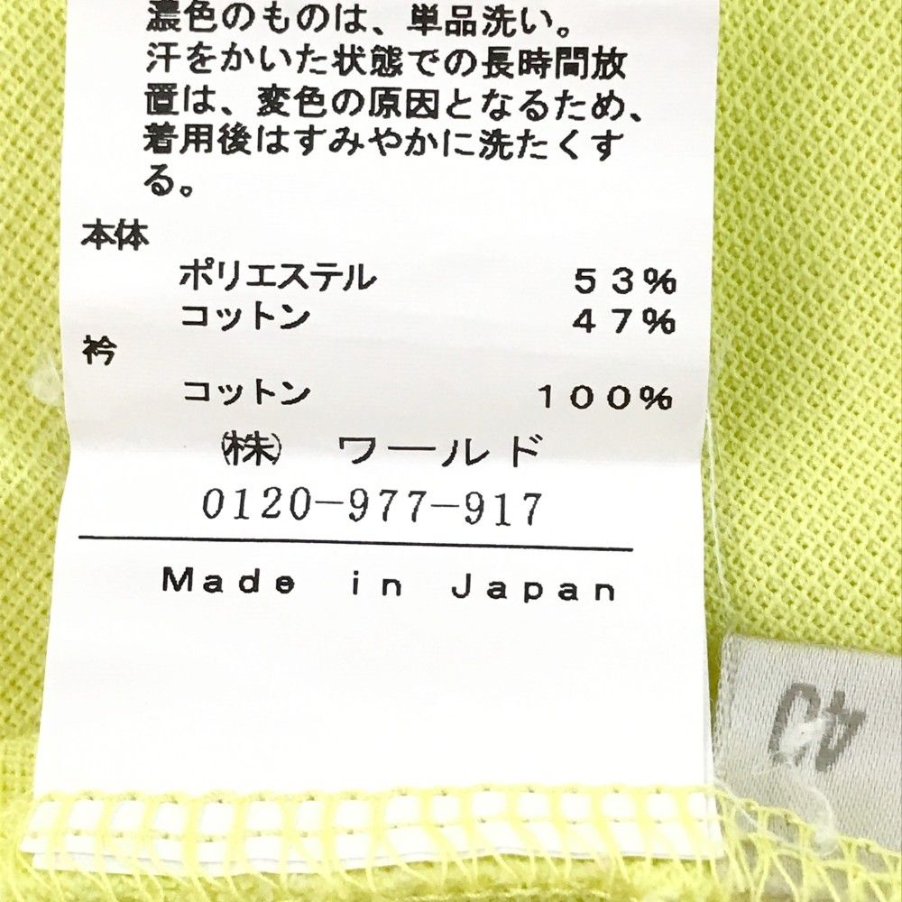 30778　アダバット　レディース　ポロシャツ　黄色　サイズ40 UVカット／吸水速乾】ロゴデザイン 半袖ポロシャツ（ポロシャツ