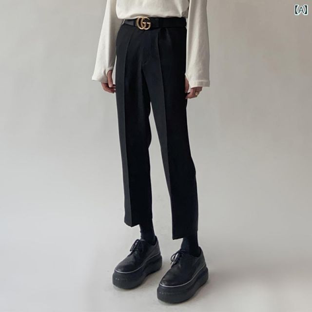 XL 秋冬 メンズ 服 シンプル ファッション オシャレ 大人 かっこいい 大きいサイズ ストリート 紳士服 パンツ ストレート 韓国スタイル 九分丈 カジュアル