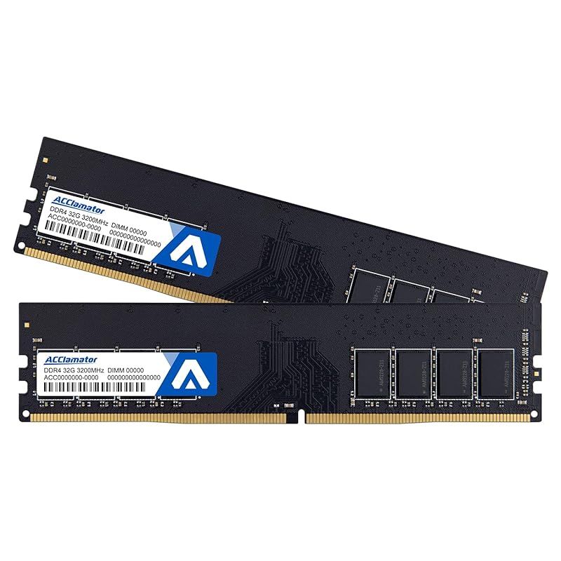 ACClamator 64GB メモリモジュール Amazon.co.jp: 64GB 3200MHz DDR4 PC4-25600 RAM 1.35V (32GB x