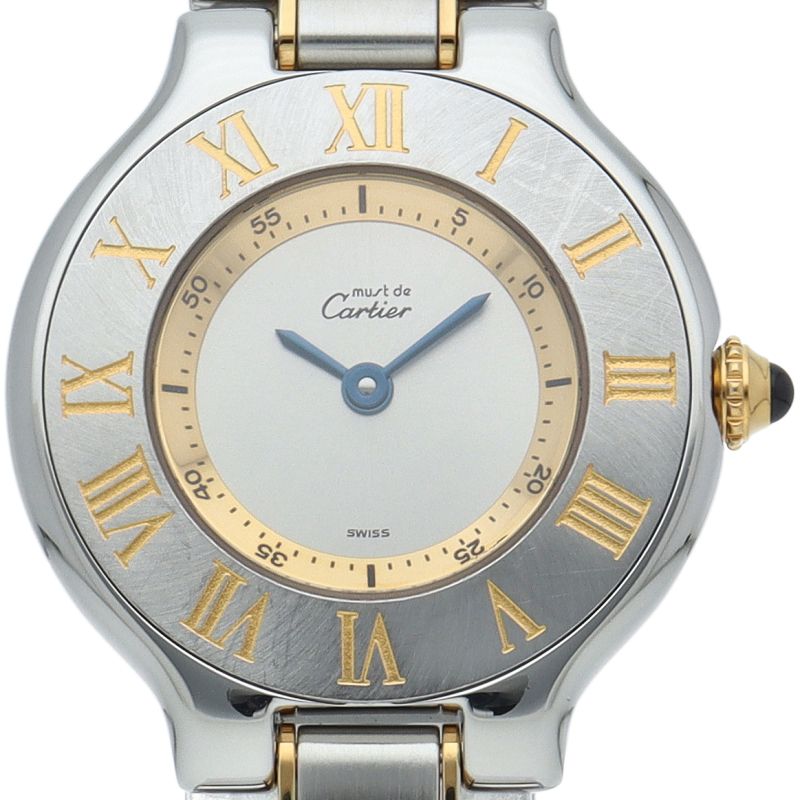 カルティエ マスト21 レディース時計 W10073R6 内箱 GP|SS レディース時計 シルバー 仕上げ済