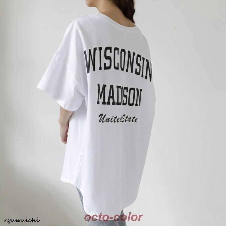 tシャツ オーバーサイズ 半袖 ロゴプリント レディース 半袖