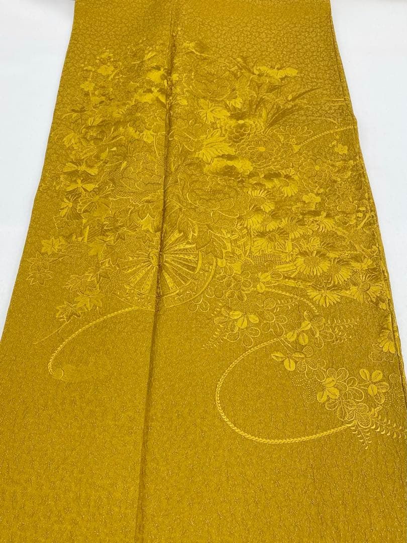 振袖 豪華 銀通し 刺繍 紋意匠 重ね衿 ふり布 褄下簡易比翼 身丈167cm 
