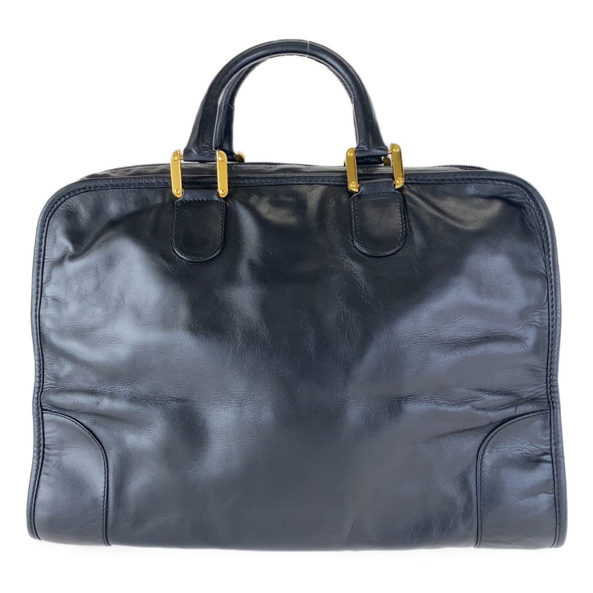 LOEWE ロエベ アナグラム アマソナ40 ブラック レザー ボストンバッグ ハンドバッグ レディース 400960 【中古】【中古】 - メルカリ