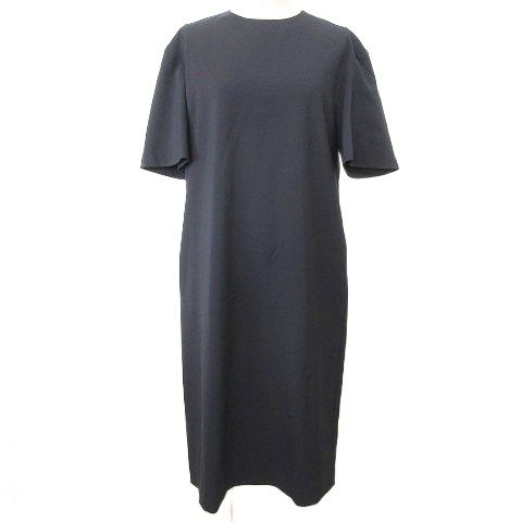 セオリーリュクス theory luxe 24SS Sycamore 2 Shina ワンピース ロング 半袖 ストレッチ 40 紺 ネイビー