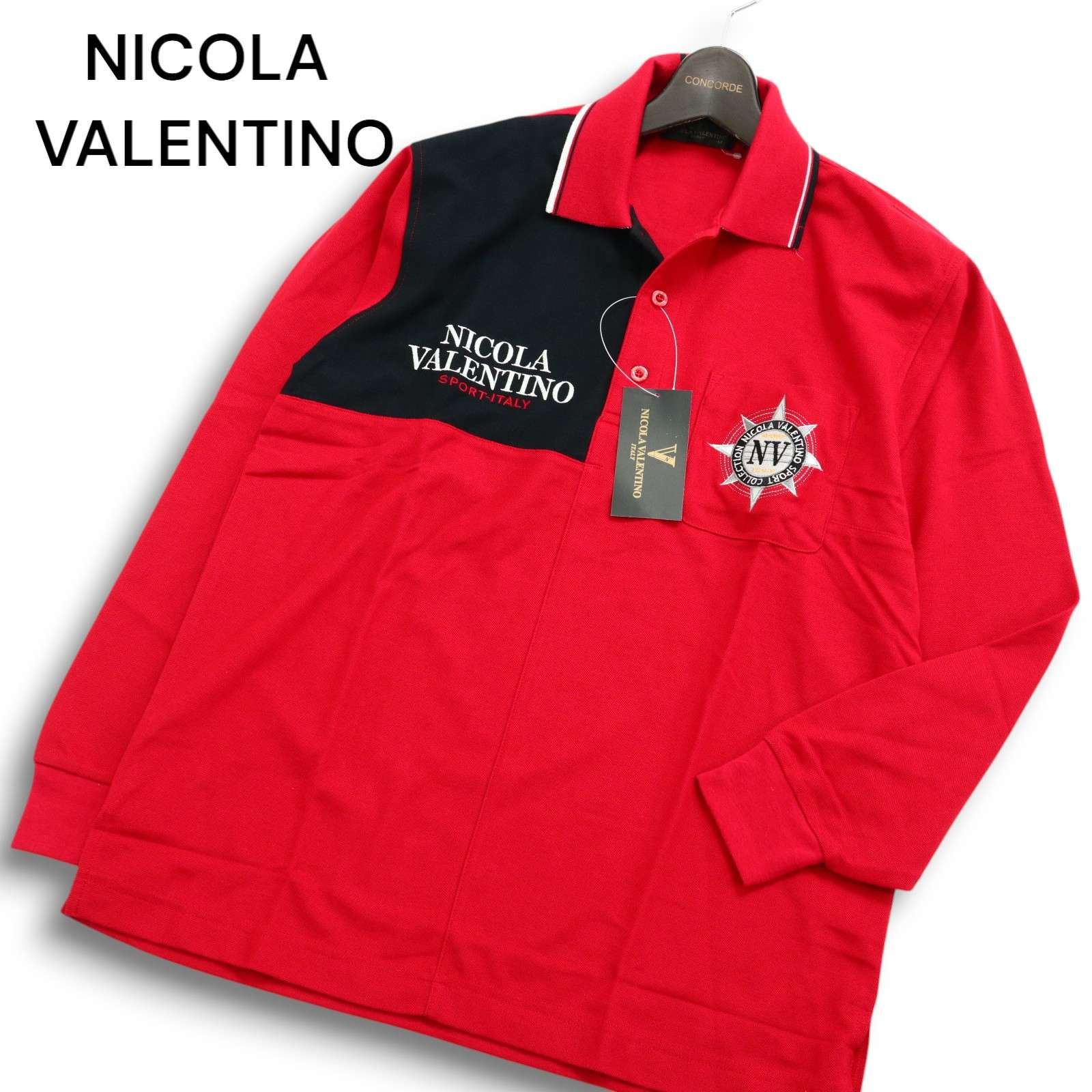 ヴァレンティノ ビッグサイズ＜刺繍ロゴ 長袖 ポロシャツ＞M1465m 新品 未使用】 NICOLA VALENTINO ニコラバレンチノ 通年 刺繍