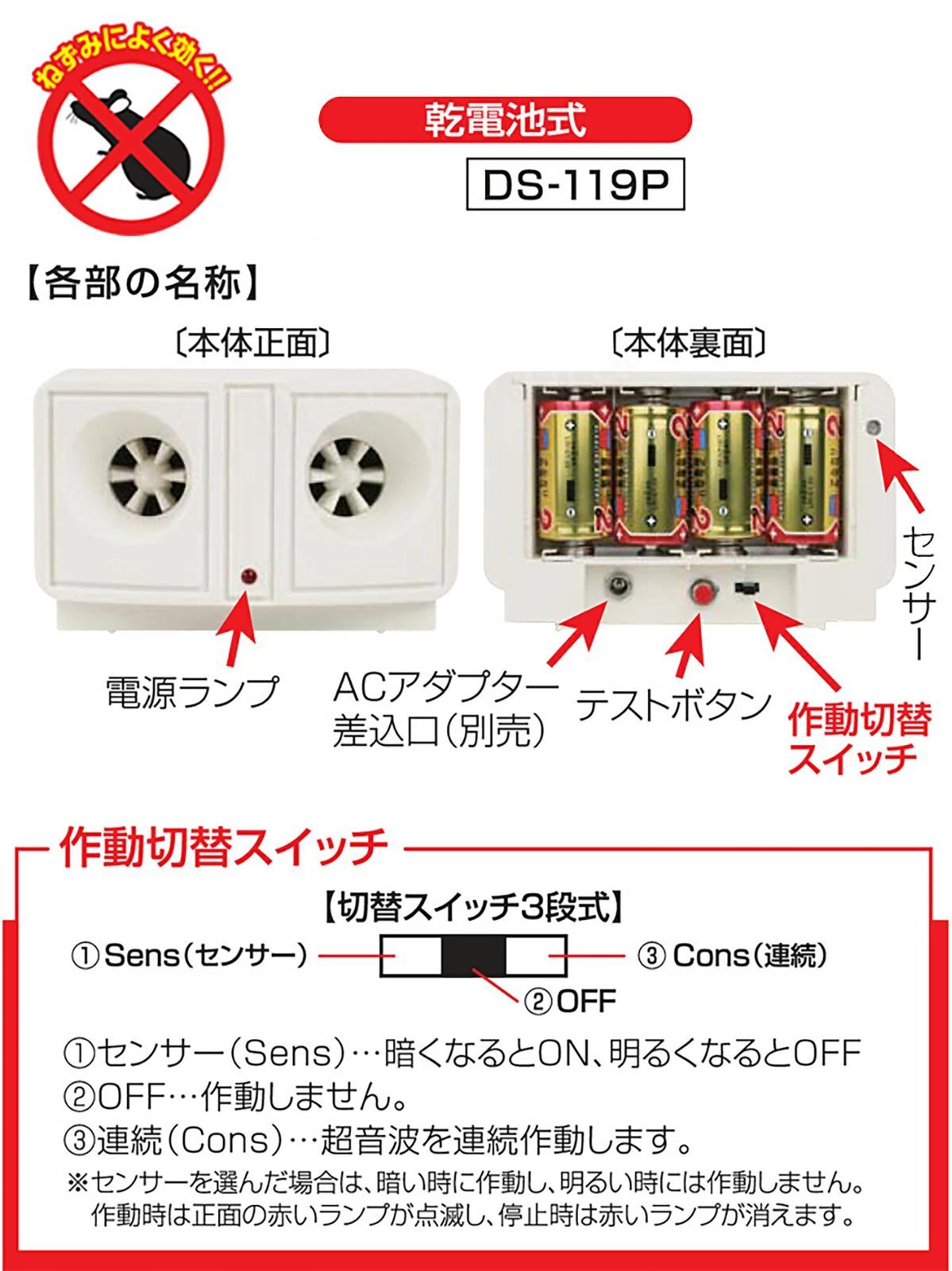 ねずみ超音波撃退器