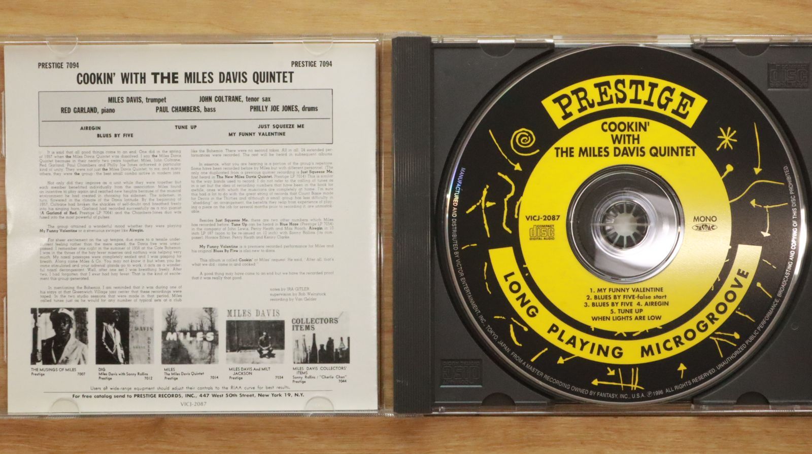 国内盤CD☆マイルス・デイビス/Miles Davis□ クッキン 【VICJ2087 