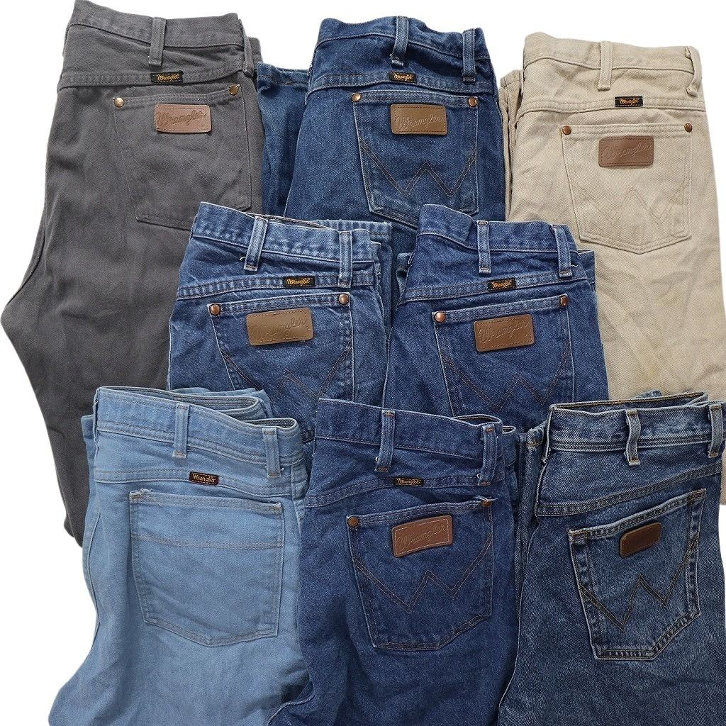 古着卸 Wrangler ラングラー パンツ 8枚セット メンズ 34 35 ヒゲ アメカジ フェード デニム 古着 NC1352 KIN-KAAI_COM