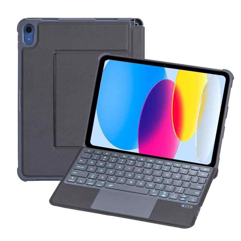 2025 iPad 第十世代キーボードケース 磁気吸着 一体式＆脱着式 iPad10キーボード付きカバー タッチパッド搭載 七色バックライト付き