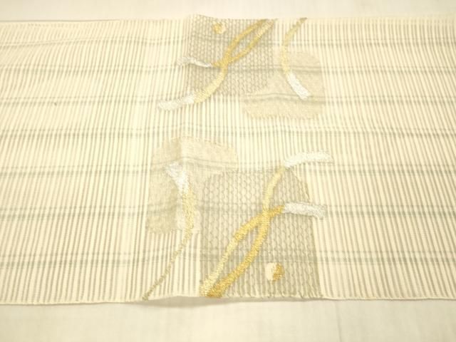 専用a448 正絹 夏帯 名古屋帯 流水　金糸 銀糸 着物 平和屋着物＊夏物 絽綴れ 八寸名古屋帯 流水文 金銀糸 正絹 逸品