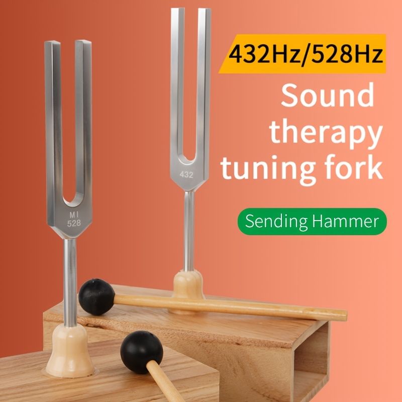 木製チューニングフォーク、528Hz/432Hz、瞑想・リラクゼーションに最適