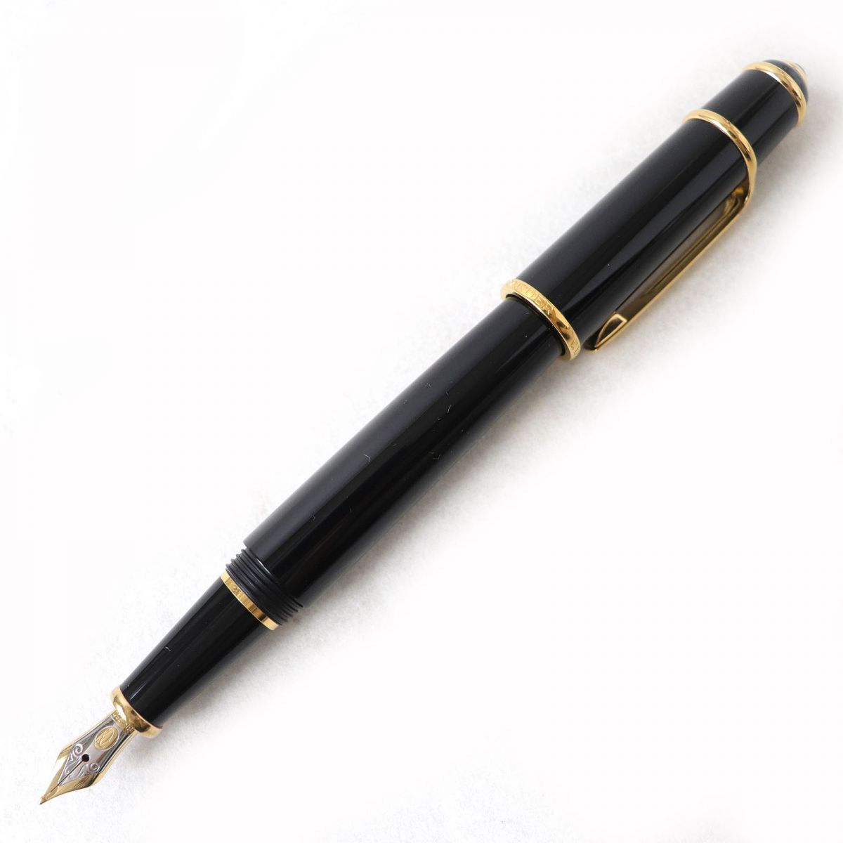 ディアボロ ドゥ カルティエ ブルーストーン ペン先18K ブラック×ゴールド 極美品△カルティエ ディアボロ ドゥ カルティエ ブルー