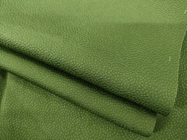 平和屋着物●上質な色無地 草色 正絹 AABB7930ck
