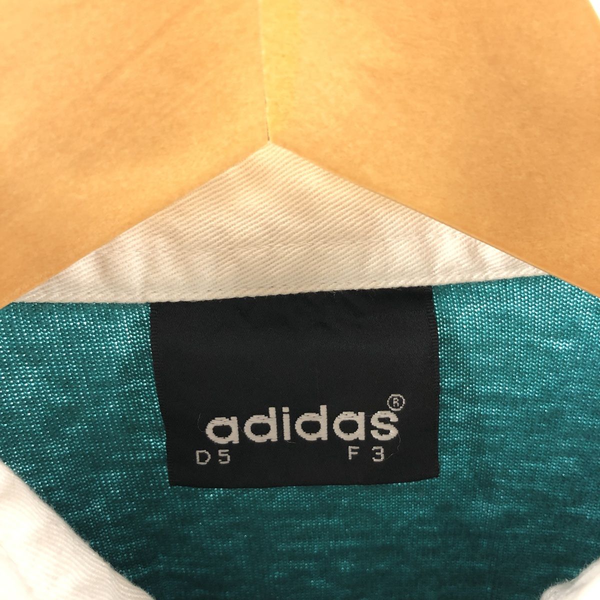 古着 90年代 アディダス adidas バックロゴ 長袖 ラガーシャツ メンズM  