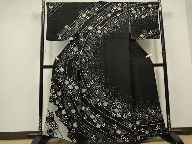 平和屋着物○訪問着 絞り 舞花文 黒地 正絹 逸品 CAAQ9594th - メルカリ