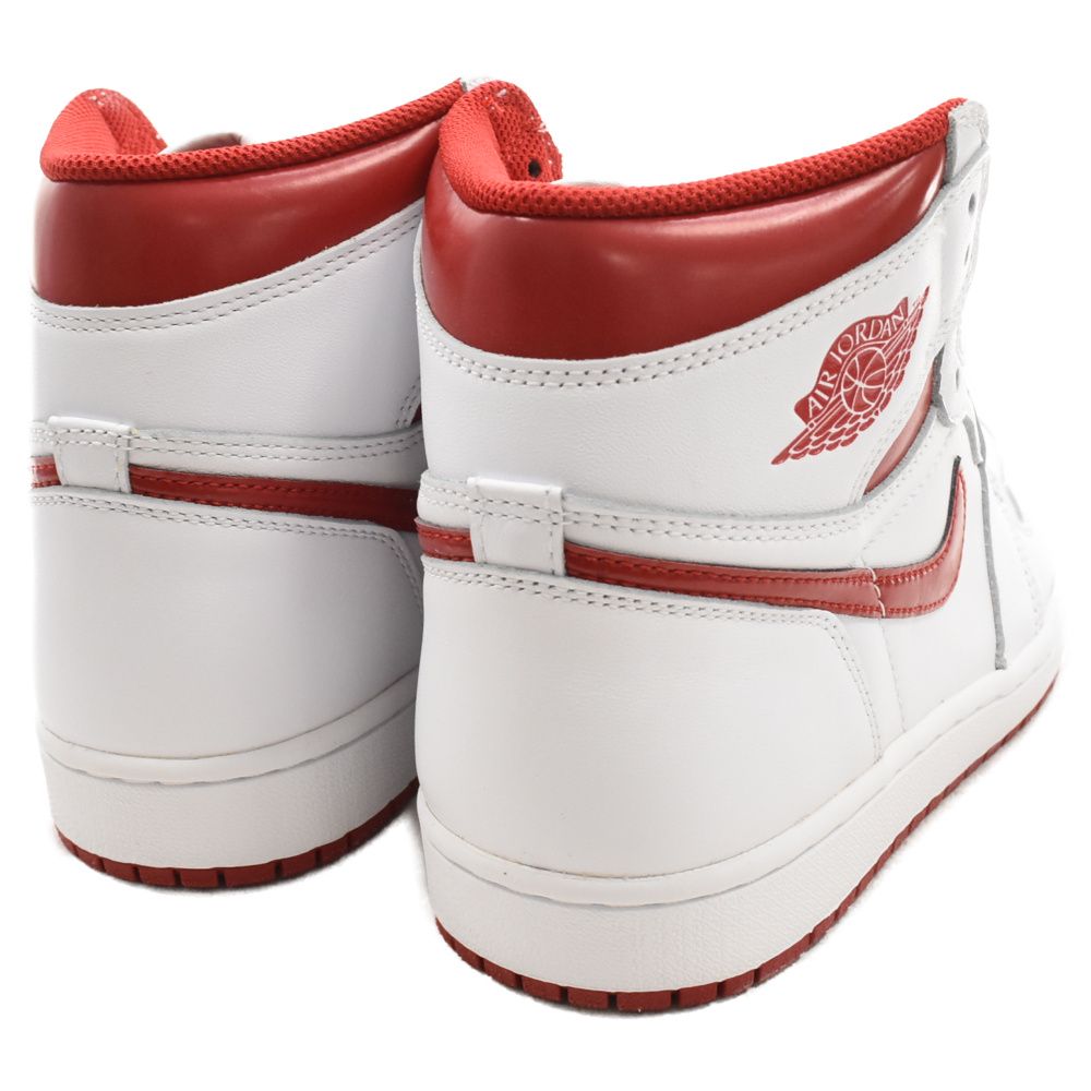 NIKE (ナイキ) AIR JORDAN1 RETRO HI OG Metallic Red 555088-103 エアジョーダン1  メタリックレッド ハイカットスニーカー ホワイト/レッド US8.5/26.5cm